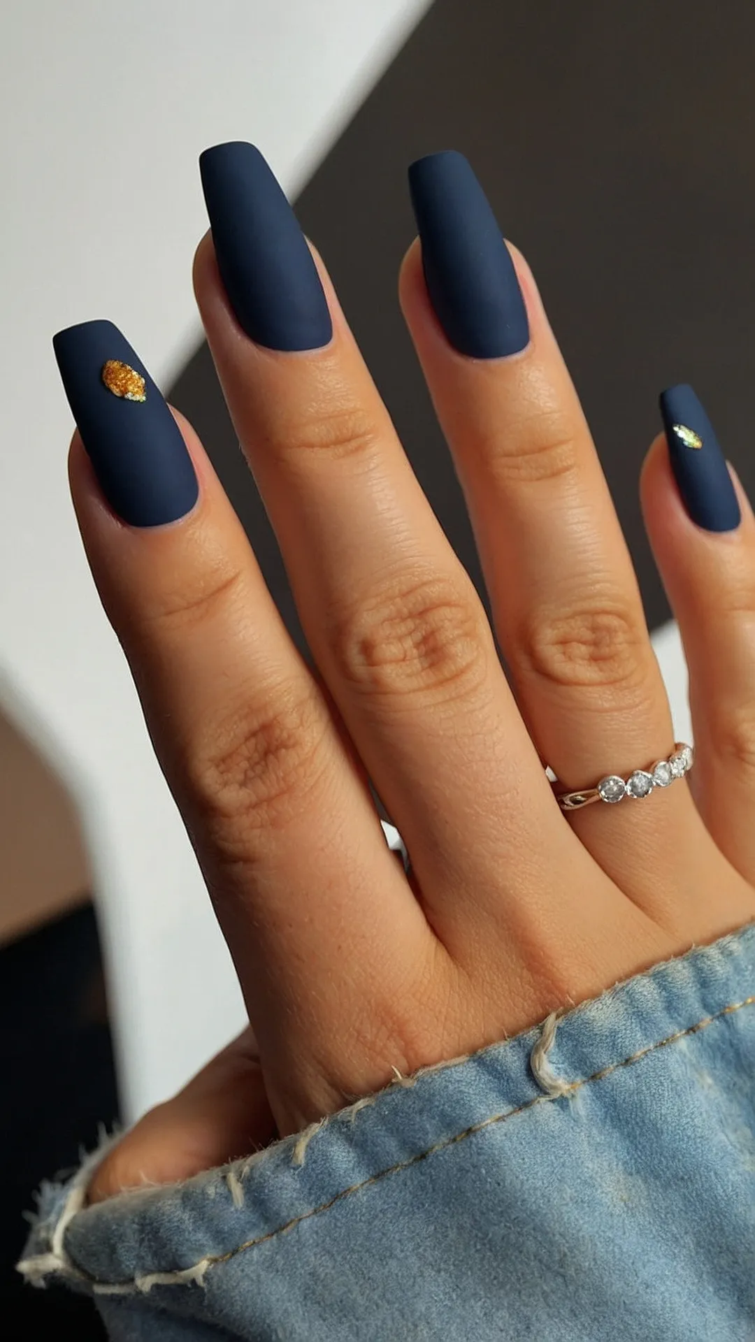Dive into Azure: Trendy Blue Nail Designs for Summer 2024** ** 34 Navy Nirvana