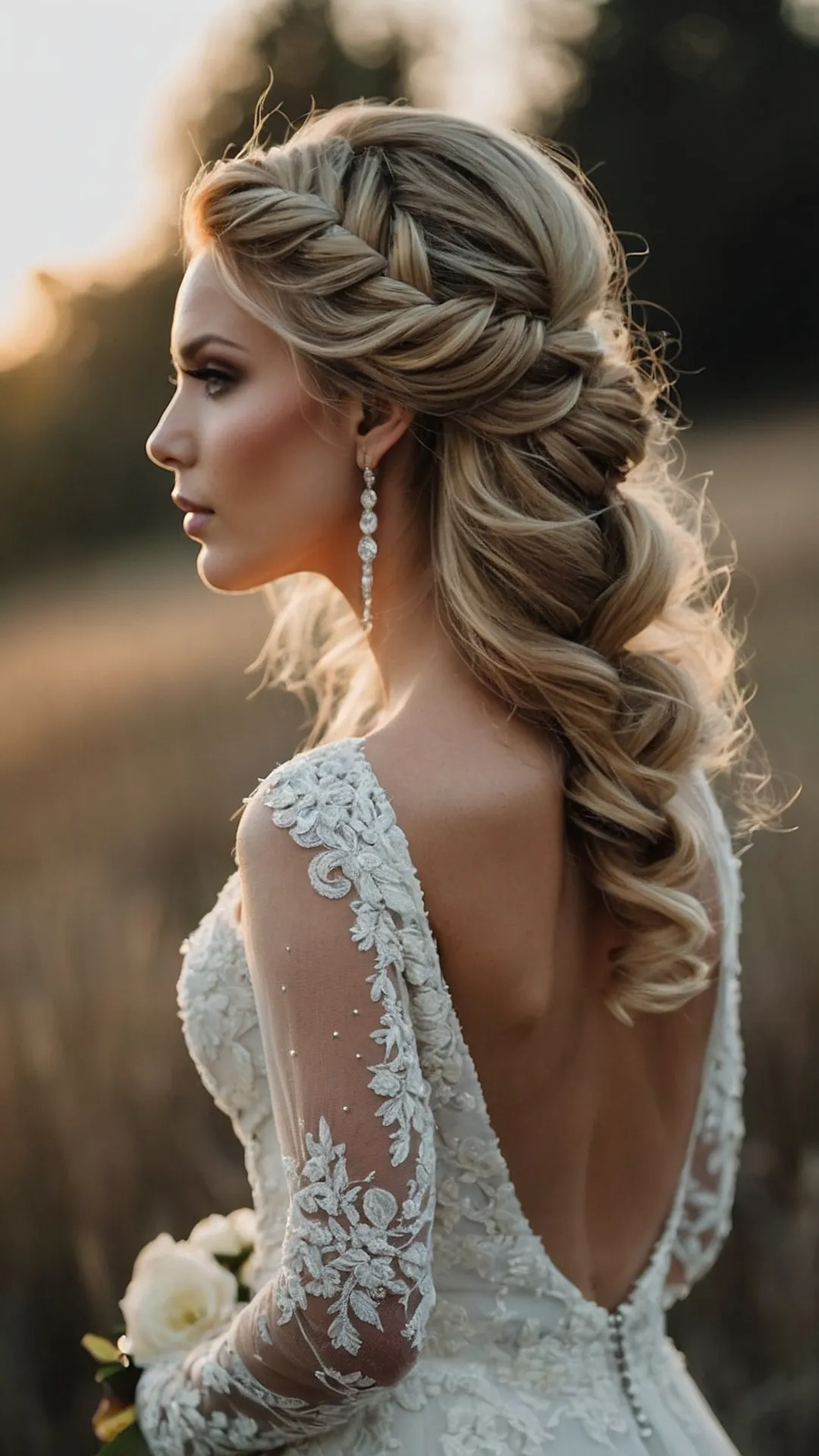 18 Gorgeous Half Up Half Down Wedding Hairstyles for Every Bride 43 Princess Half-Up Hairstyle