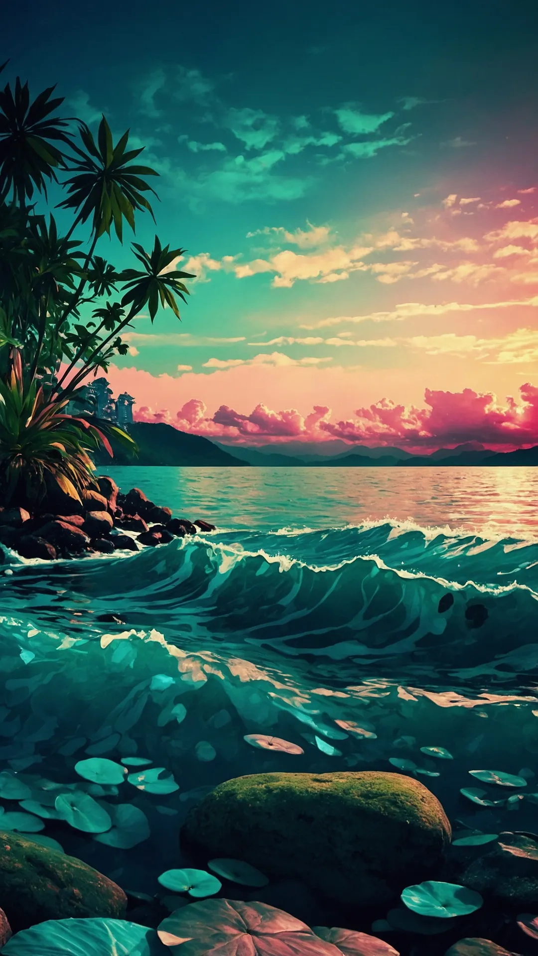 Color Me Inspired: 25 Fabulous HD Wallpapers for Every Mood** ** 37 Aquatic Flower Fantasy