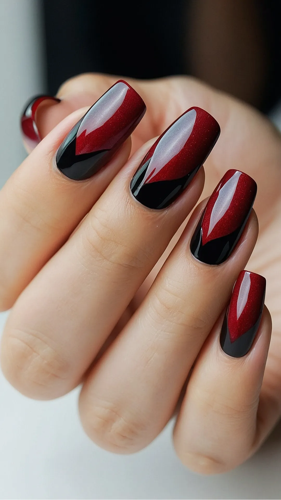 Winter Wonderland Nails: A Black and Red Dream