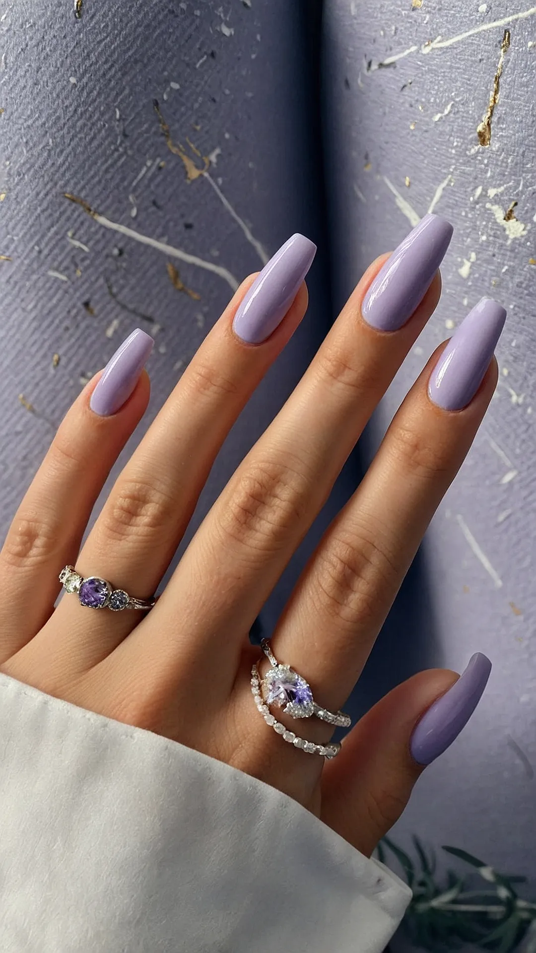 Get Inspired: 21 Unique Lavender Nail Ideas You Must Try 35 Glam Lavender