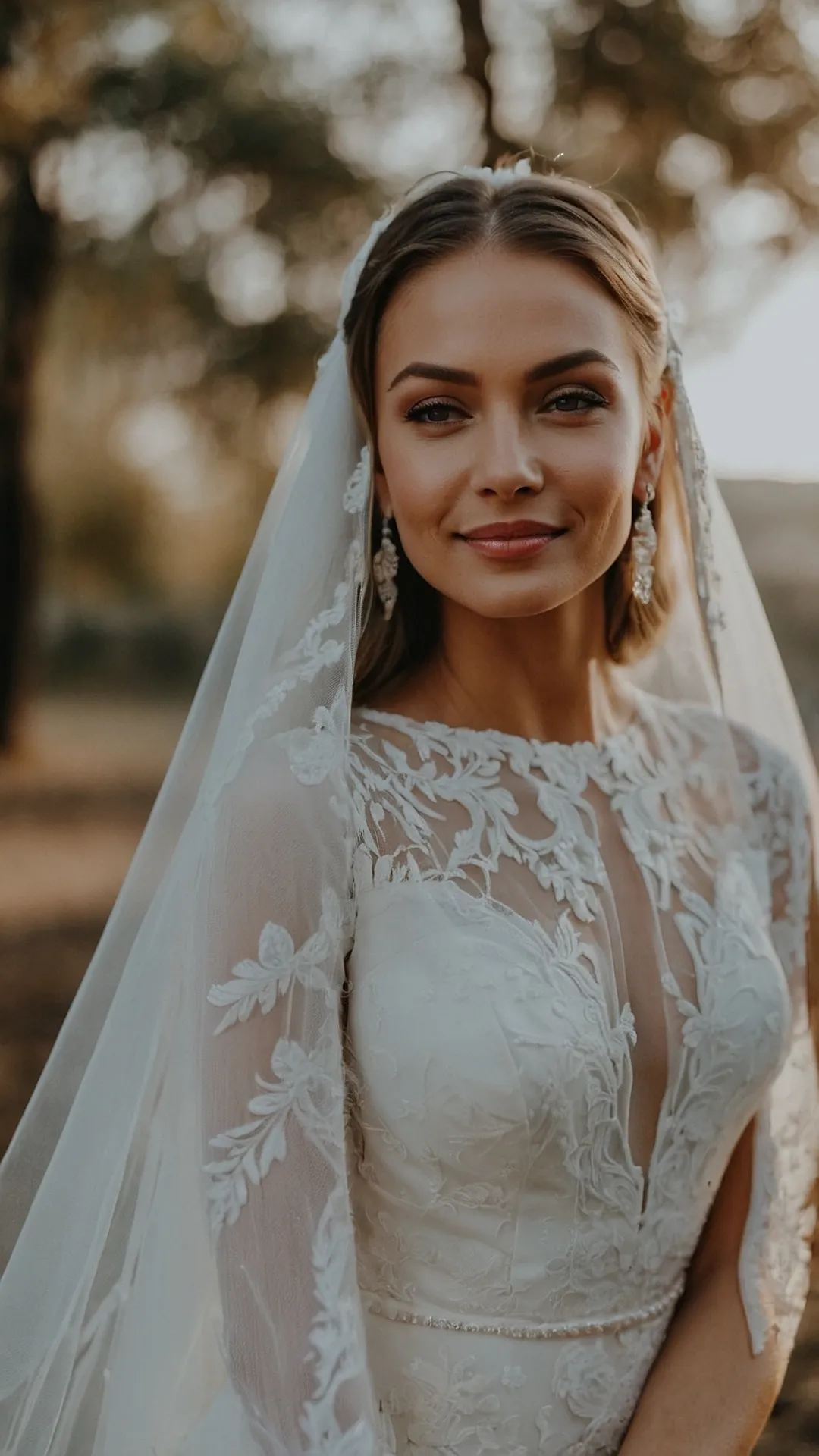 Stunning Half-Up Styles with Veils for a Bridal Look