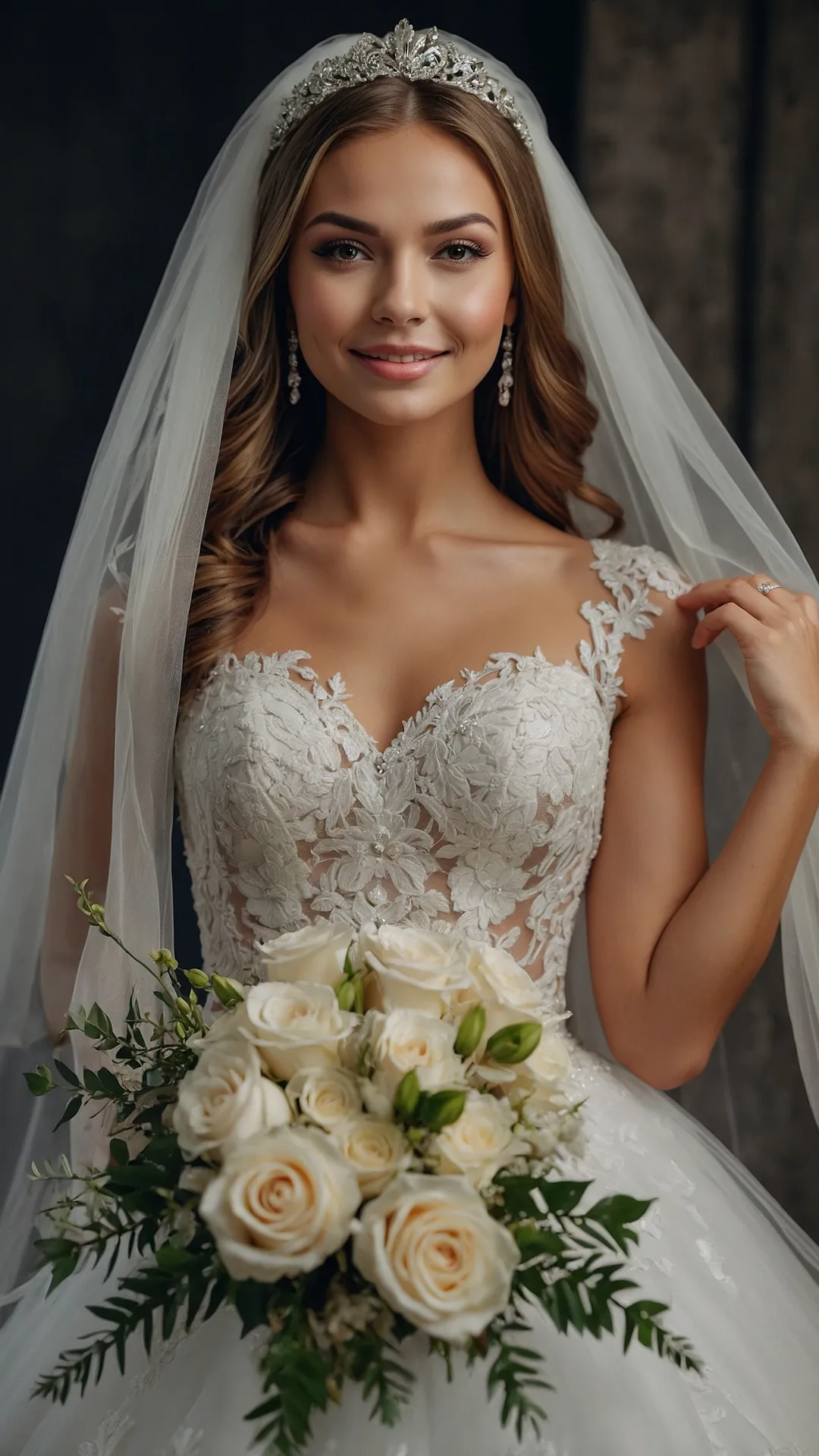 Veil Tales: 18 Stunning Bride Hairstyles with Crown Ideas that You’ll Love!** ** 44 Wedding Hair Reign