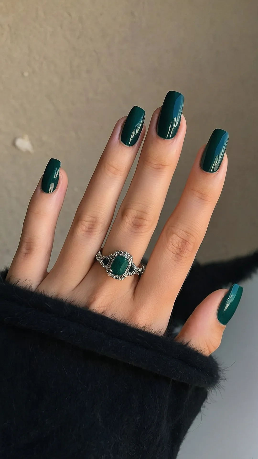 Elevate Your Nail Game with Dark Emerald Green: 17 Inspiring Ideas 40 Green Envy Glam