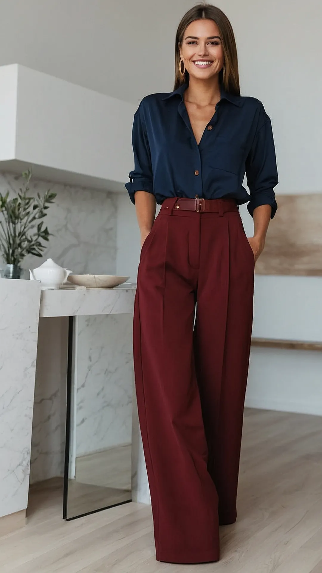 Wine Pants Wonders: 19 Outfit Ideas That Wow! 38 Stylish Burgundy