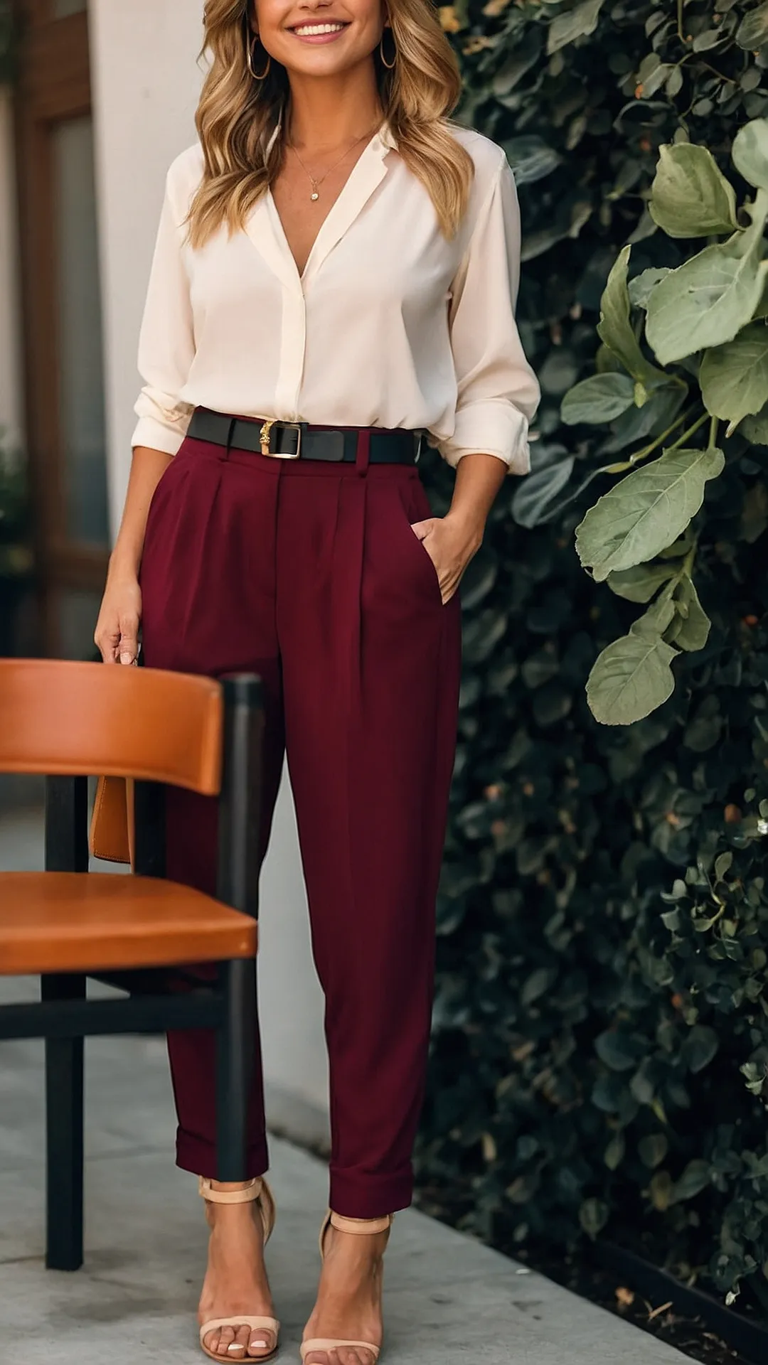 Wine Pants Wonders: 19 Outfit Ideas That Wow! 45 Pantone Perfection