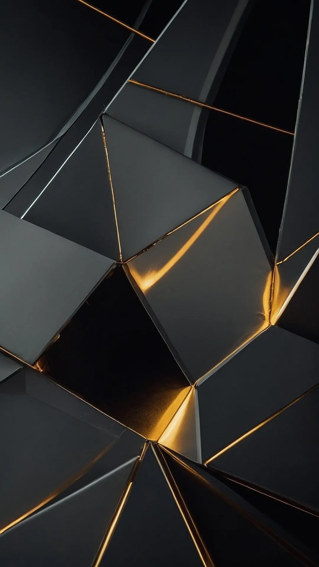 Gold & Black Minimalist Wallpaper: Where Shapes Meet Shine