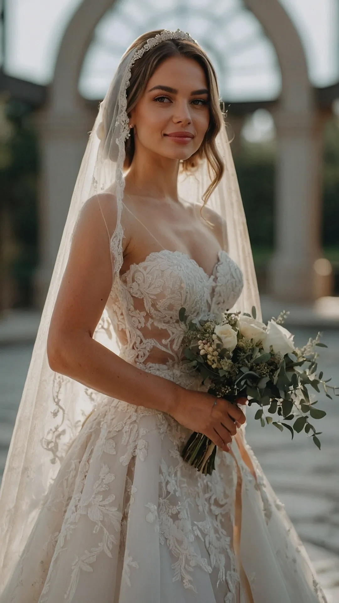 Dazzling Wedding Hairdos Paired with Gorgeous Veils