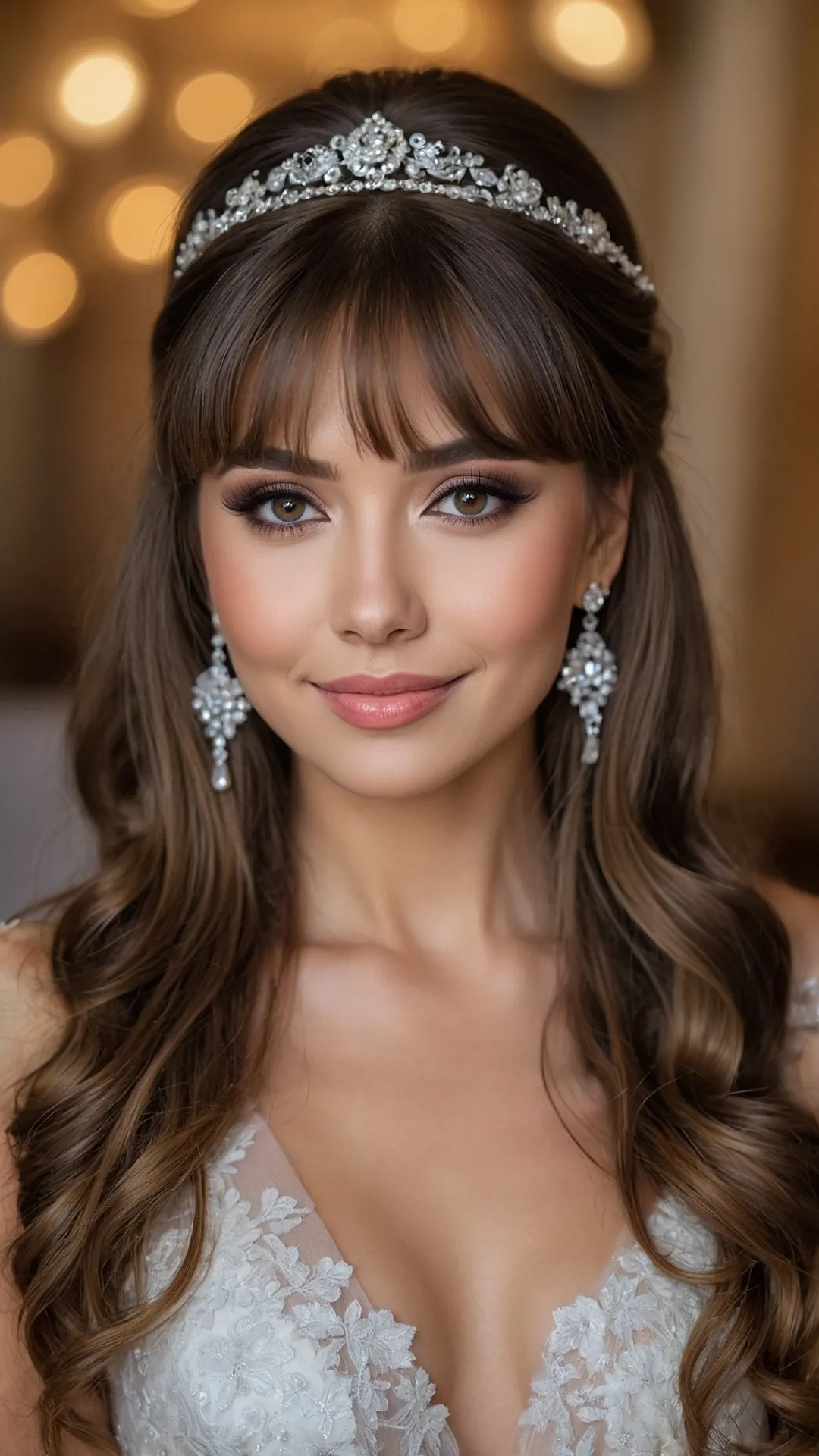 Celebrate in Style: 16 Medium Wedding Hairstyles for the Perfect Look 46 The Ideal Bridal Crown