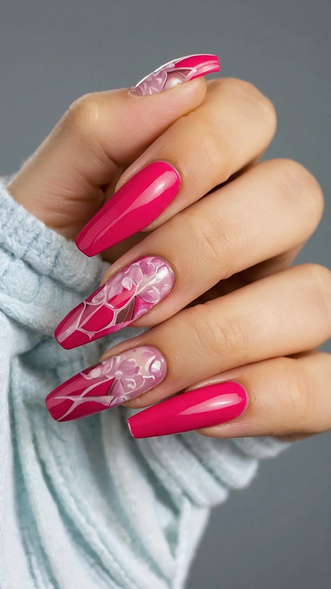 Rocking Dusty Rose Pink: 22 Nail Designs That are Total Game Changers 42 Painted Petals