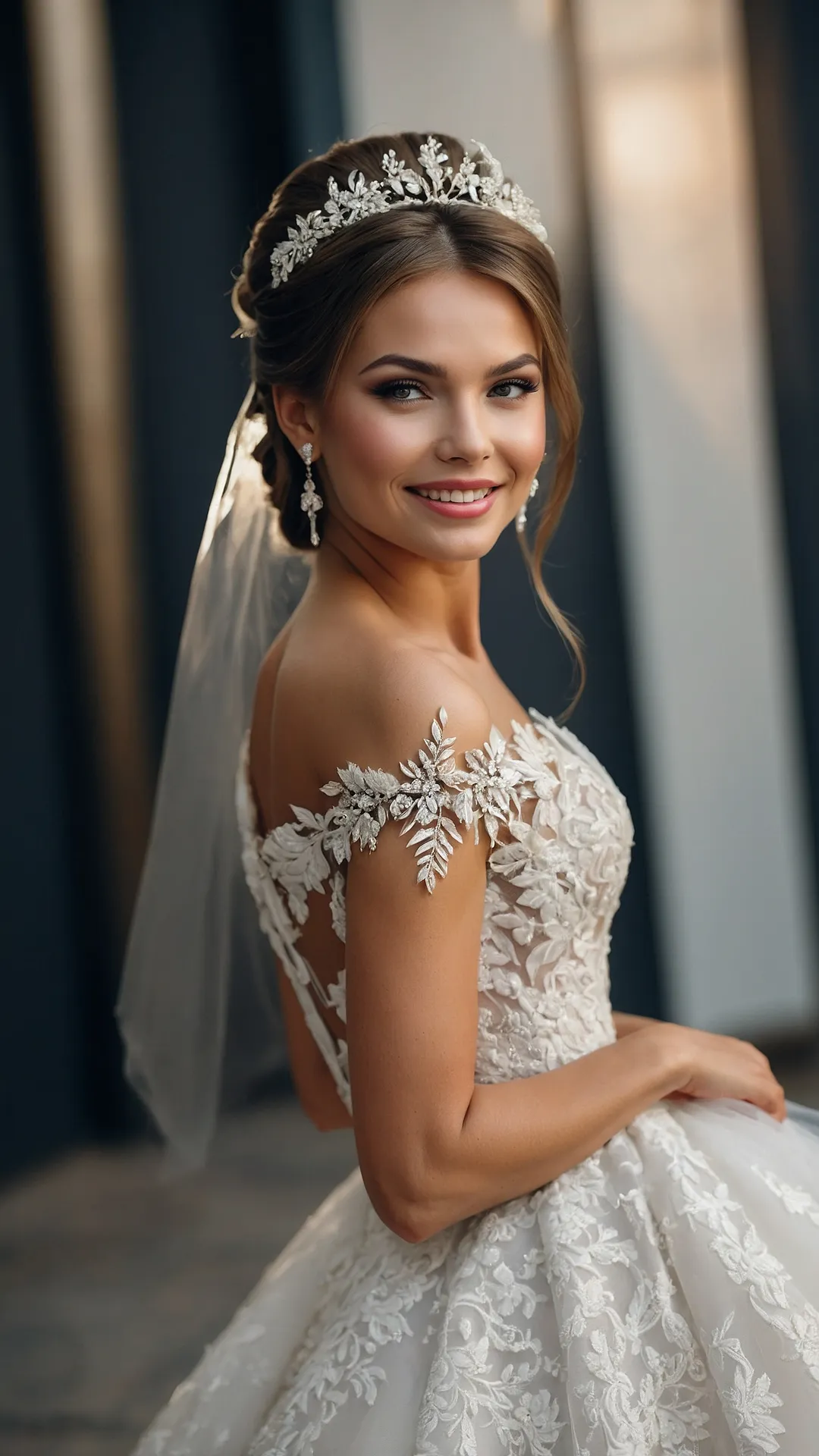 Veil Tales: 18 Stunning Bride Hairstyles with Crown Ideas that You’ll Love!** ** 33 Aisle Royalty Crowned