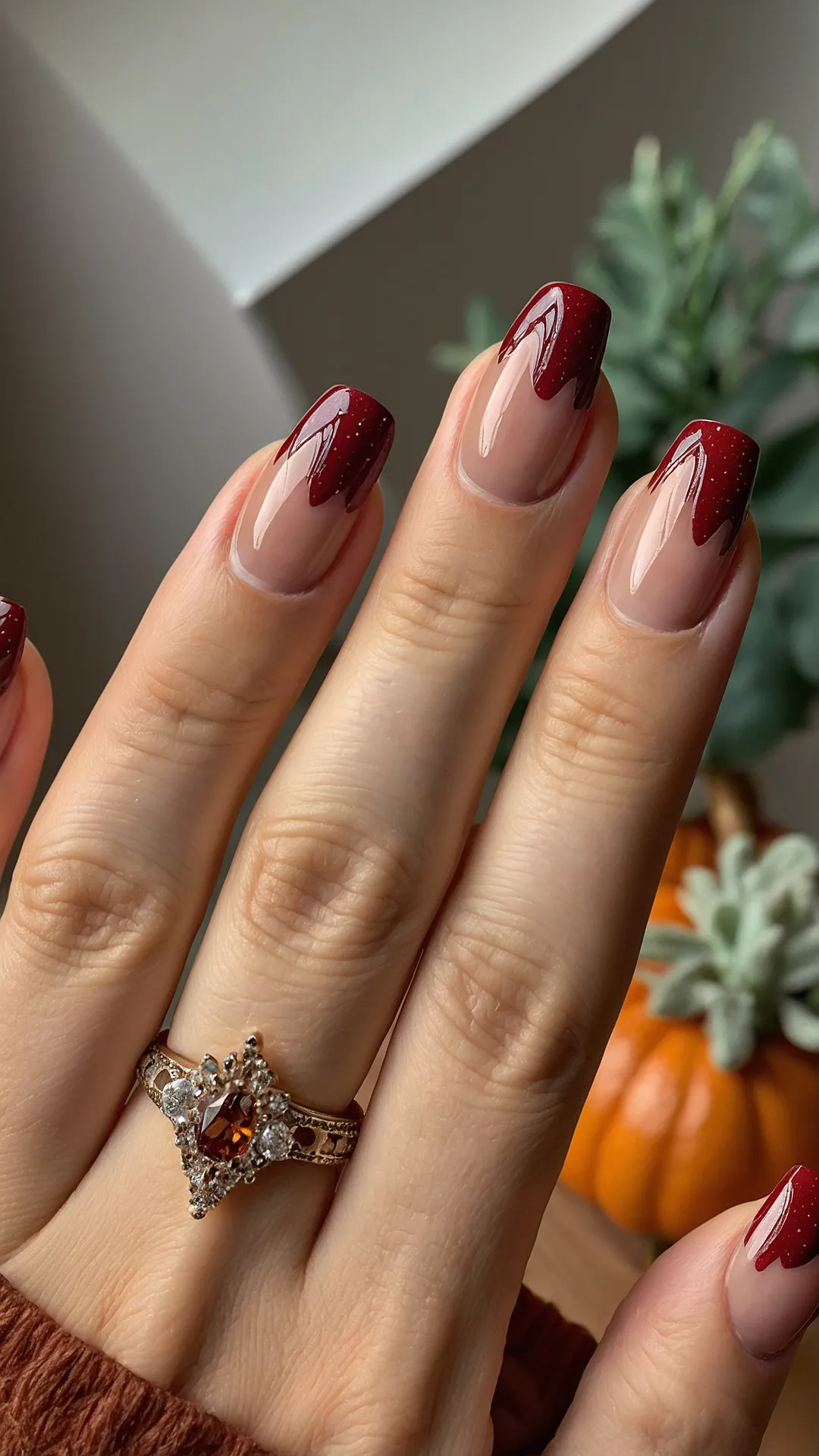 Fall-Inspired Nail Designs for Thanksgiving 2025 35 Dinner Drip Mani
