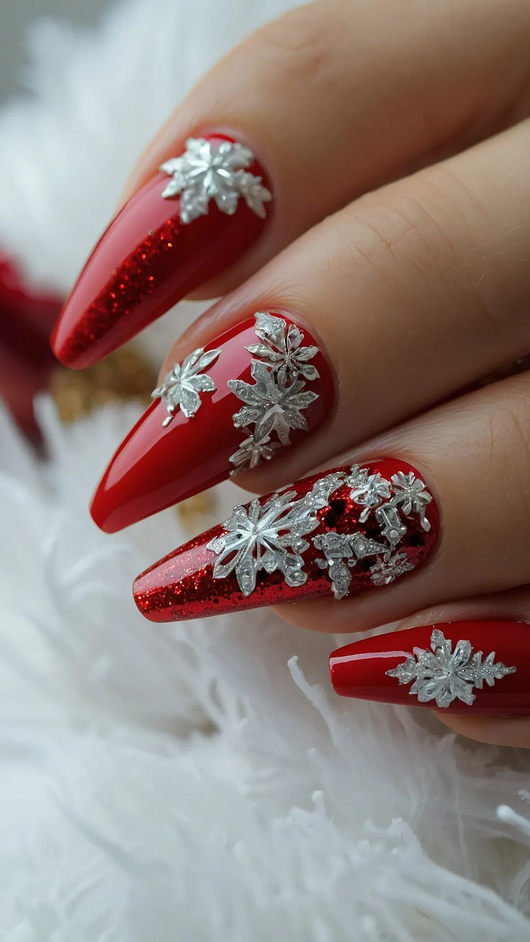 Santa's Red Nails