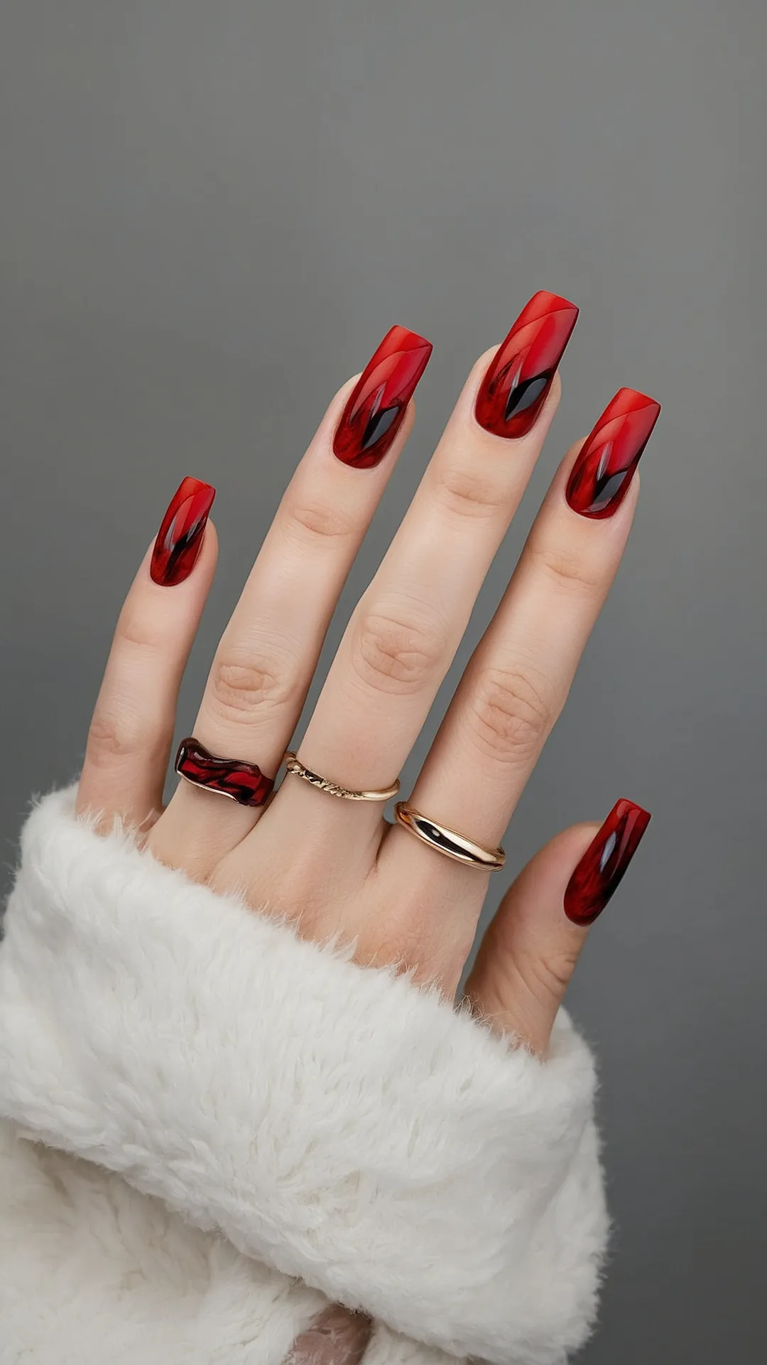 Autumnal Glam: 14 Enchanting Red Nail Ideas for Fall 2024 38 Autumn Blaze: