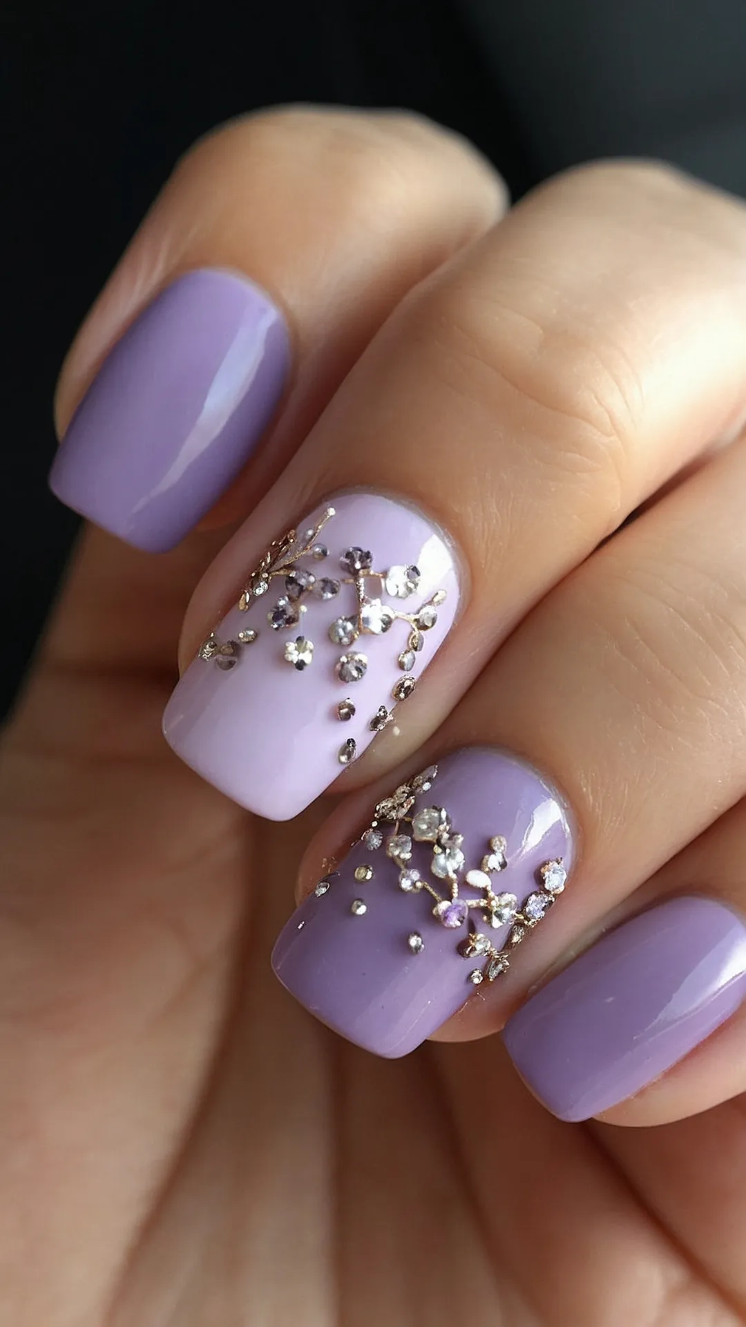 Lavender Jewel Nails