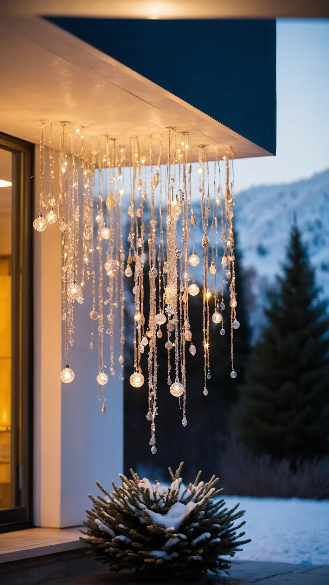 Porch Dressed for Winter