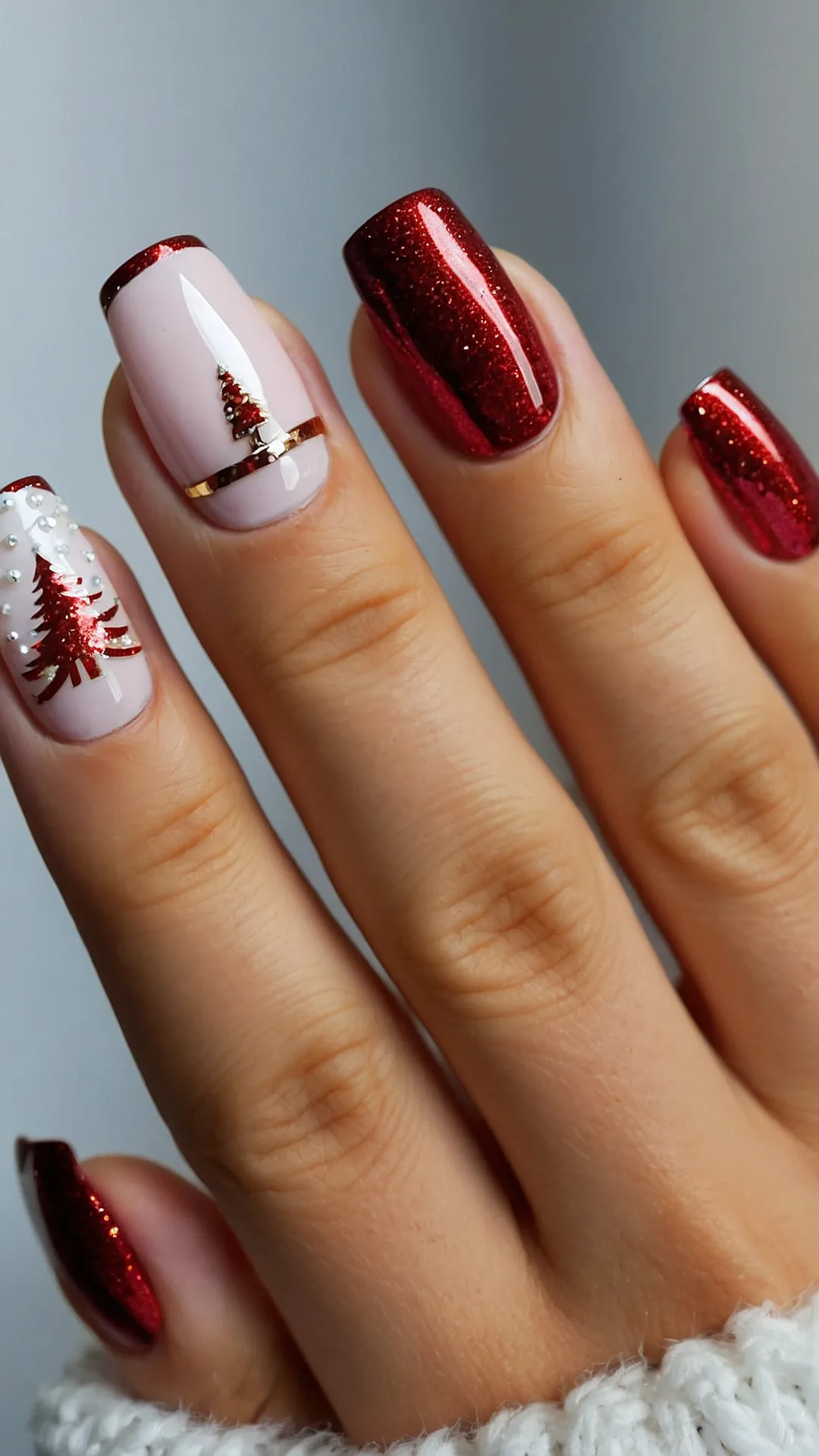Festive Red Nails