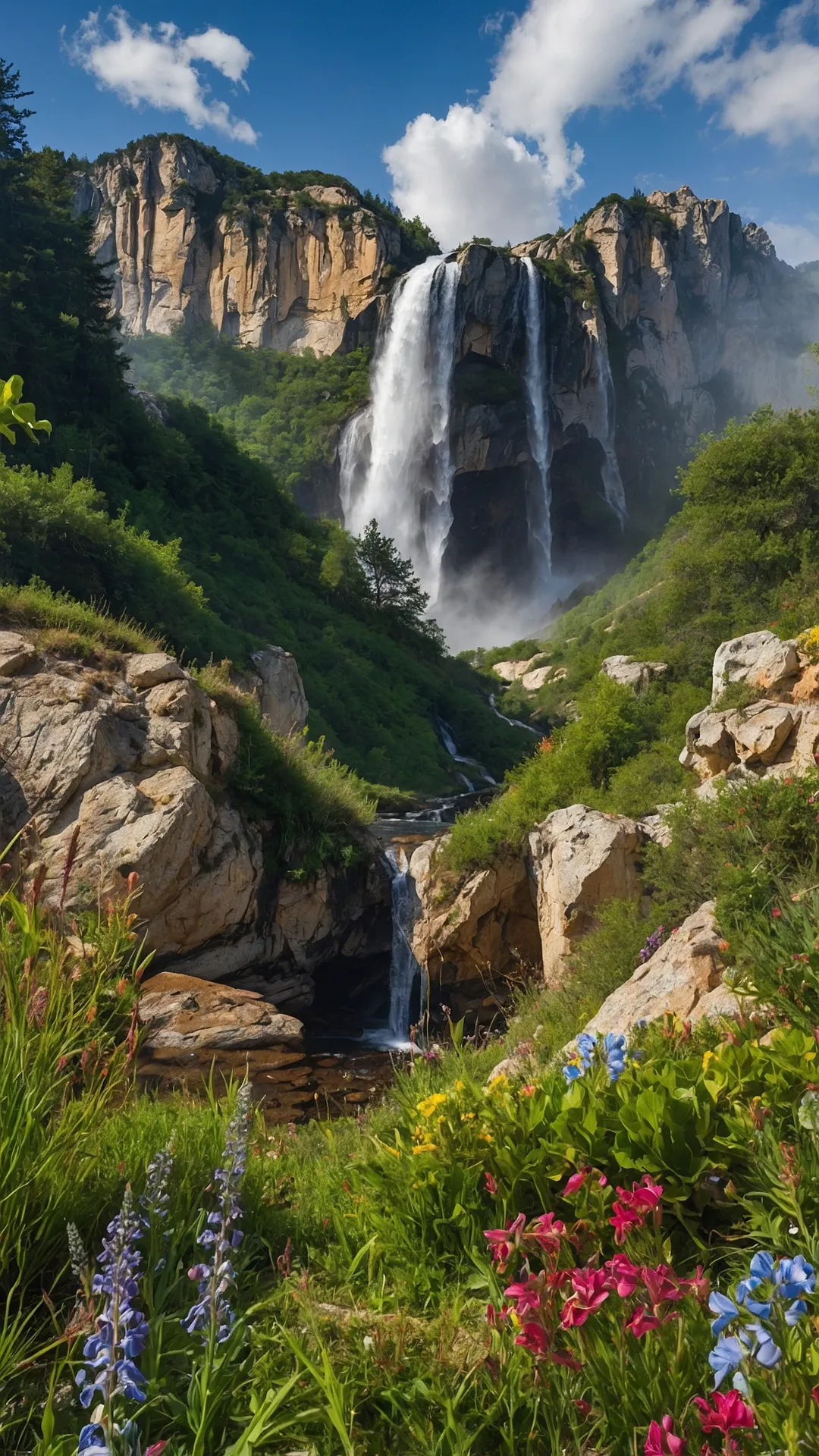 Tranquil Cascade Walls