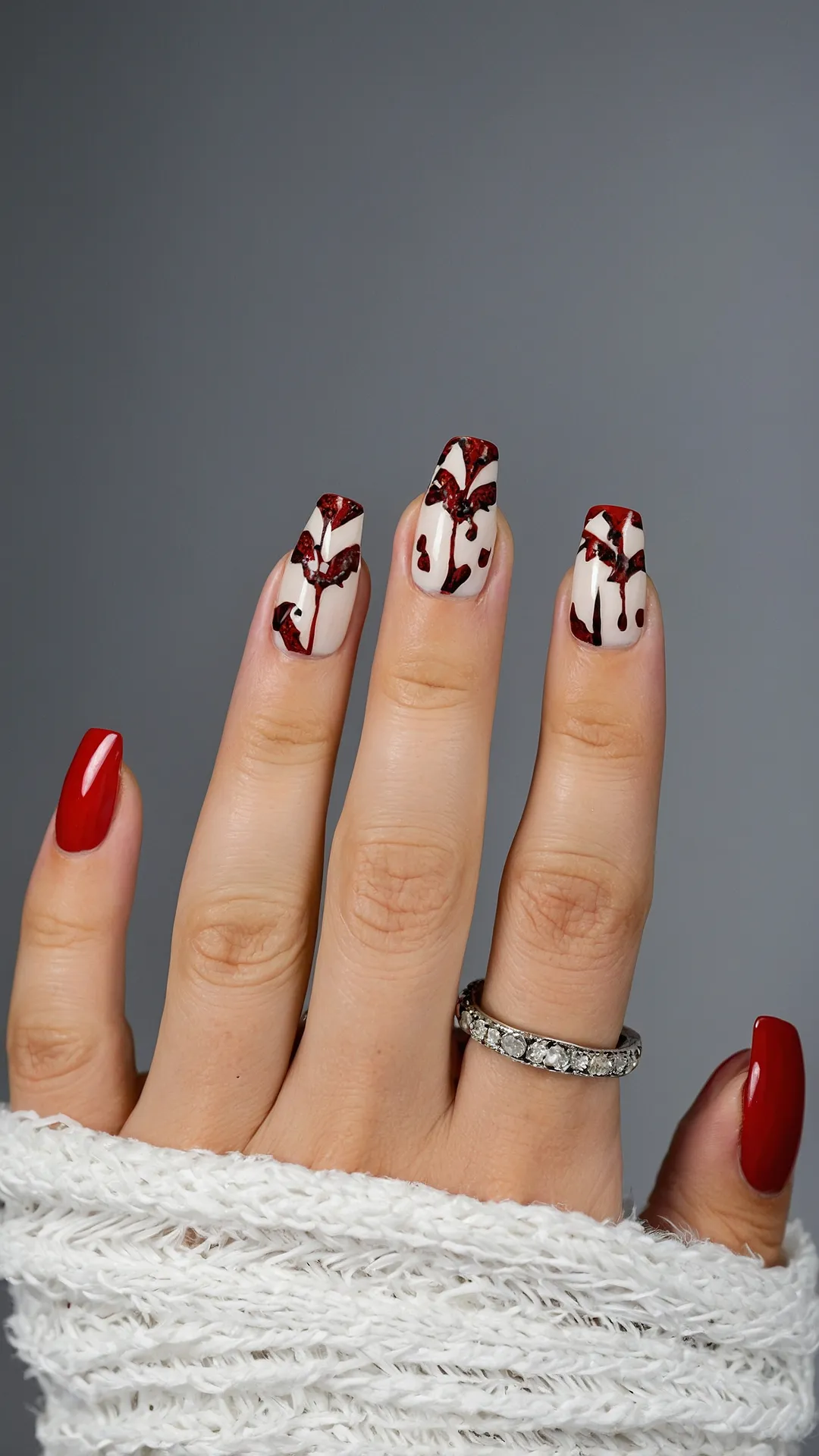 Crimson Drip Mani