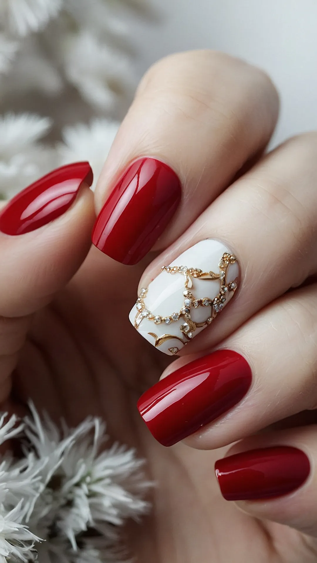 Red Holiday Nails