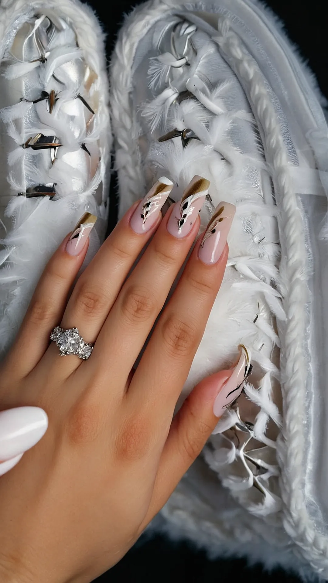 French Fall Nails:  A Touch of Gold