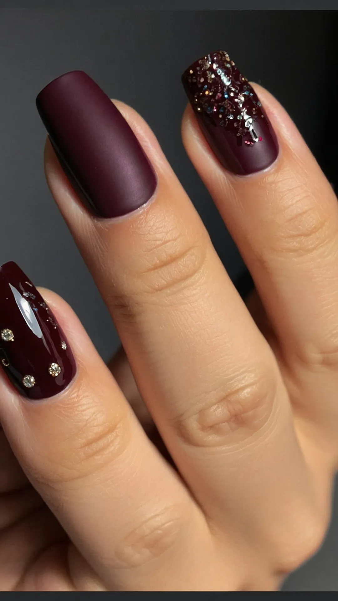 Classy Burgundy Nails