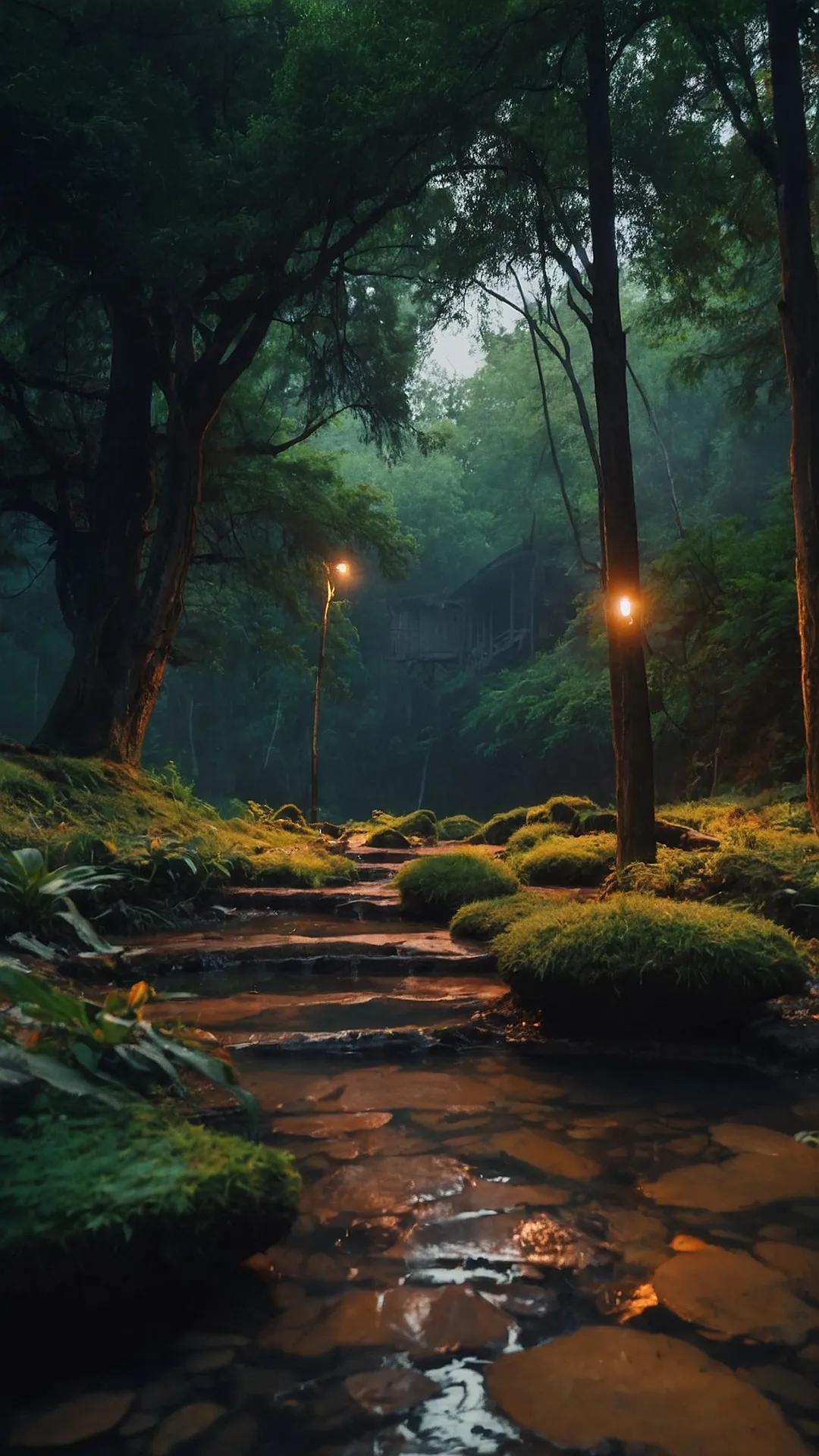 Peaceful Countryside Meadows Under Golden Sunlight