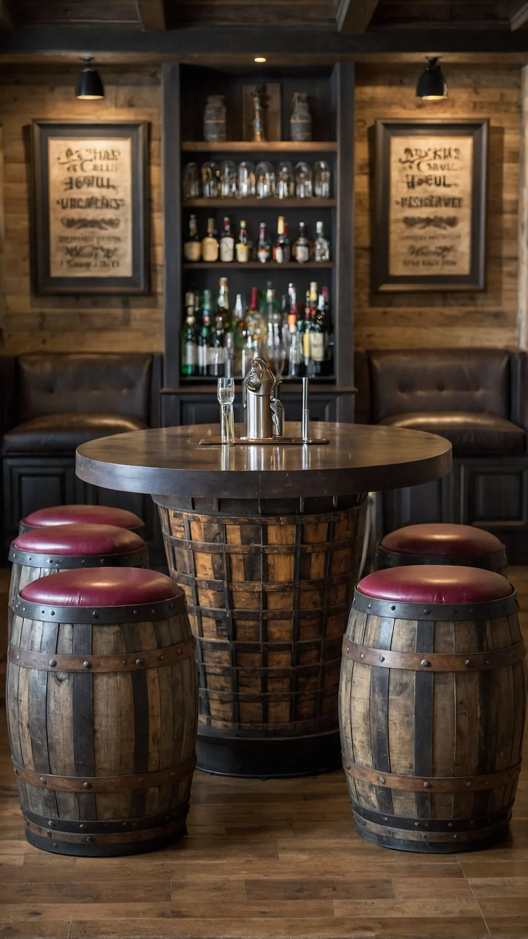 Rustic Barrel Bar
