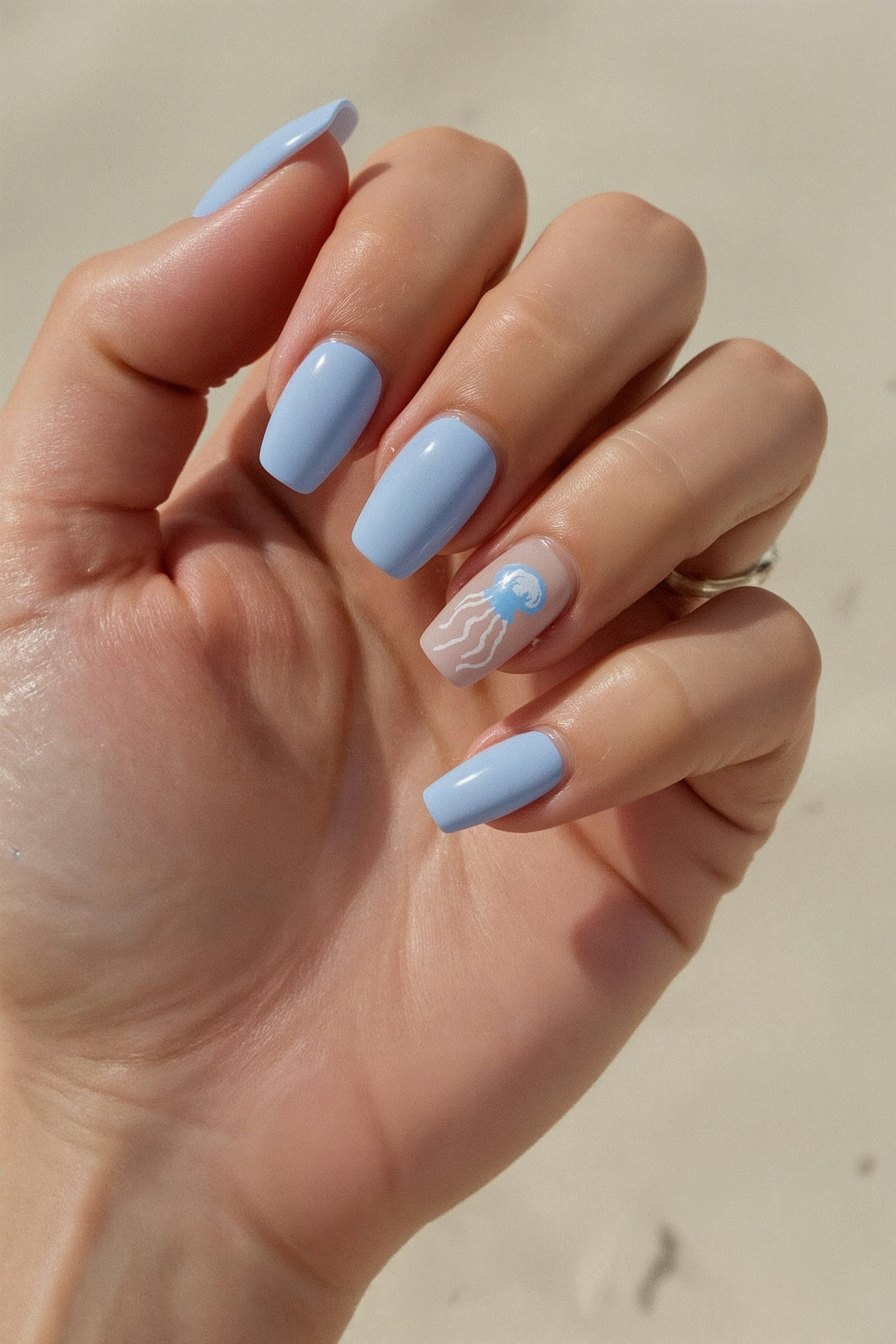 Delicate Jellyfish and Soft Blue Hues