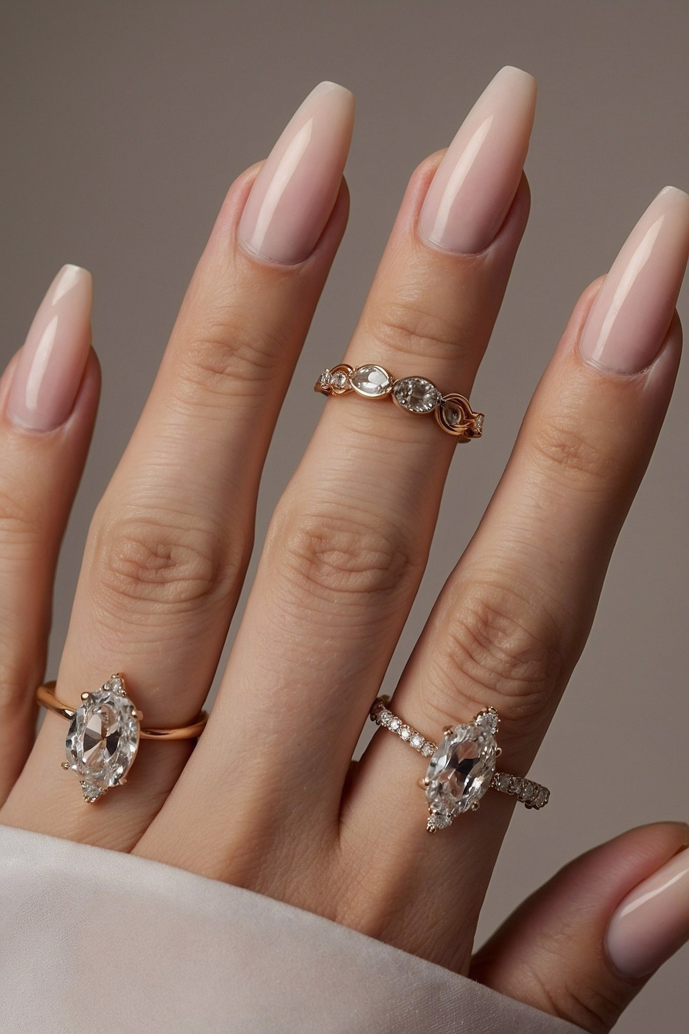 Stacked Rings on Polished Neutrals