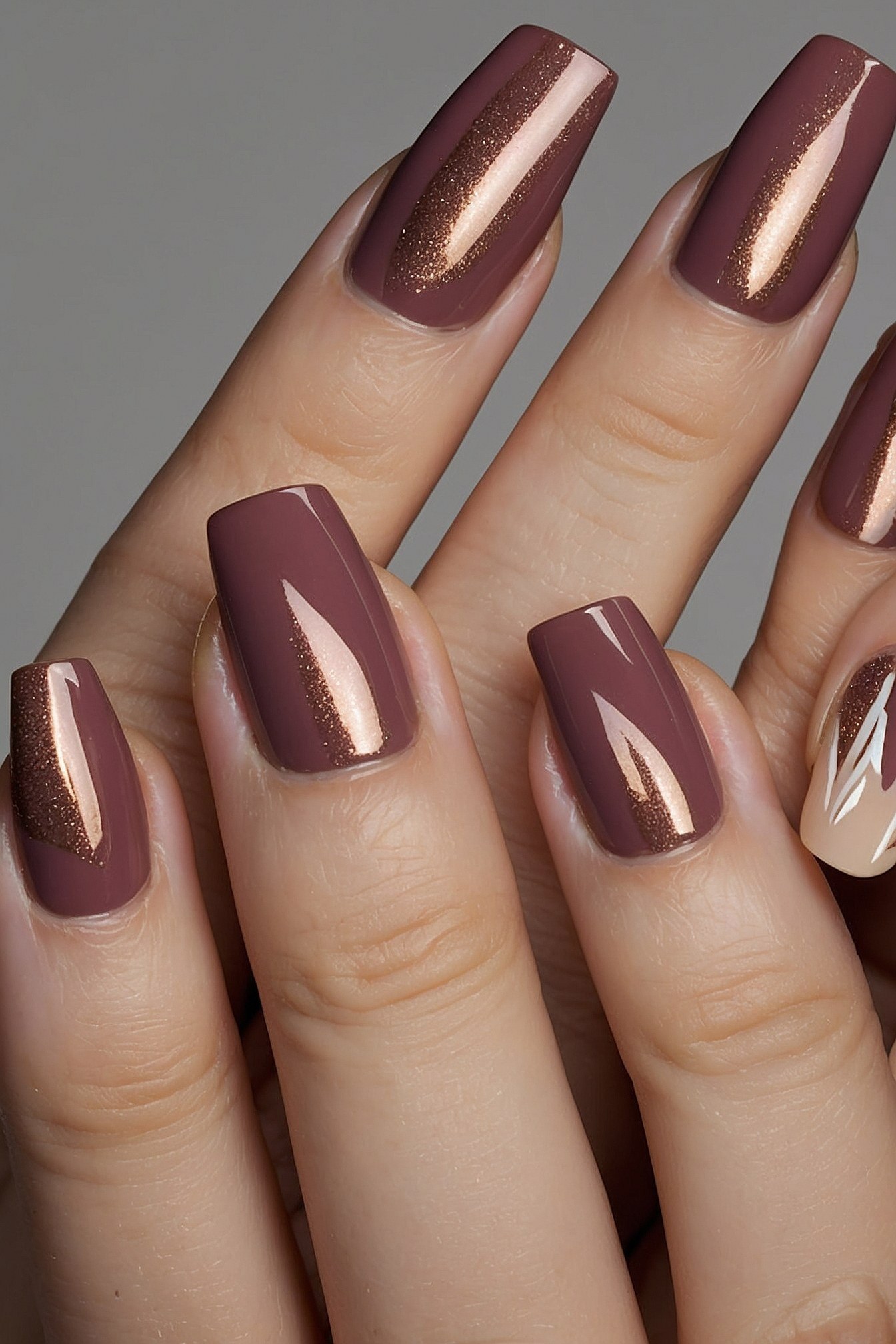 Dusty Rose Nails with Subtle Shimmer