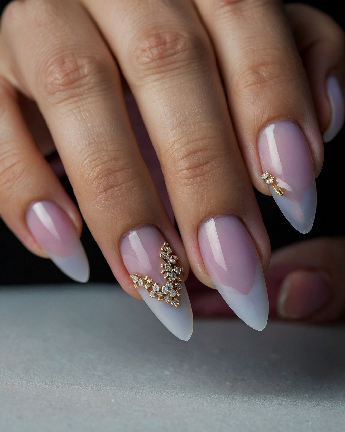 Subtle Sparkle on a Classic French Tip