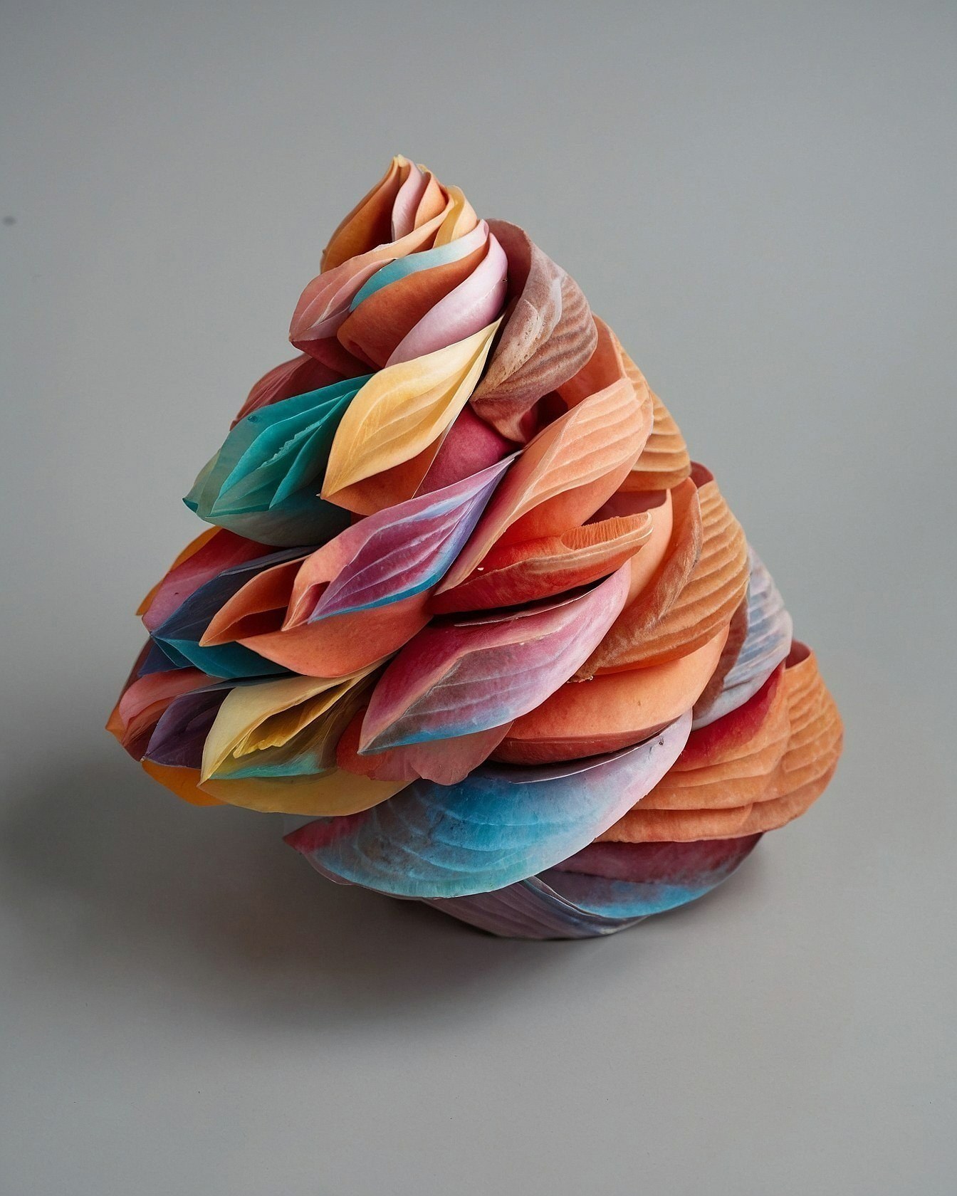 Textured Paper Petals in Gradient Hues