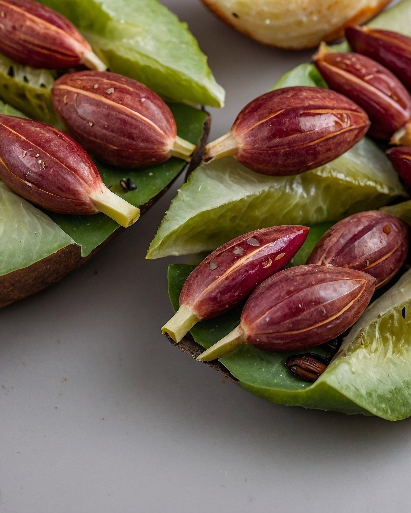 Close-up of Unripe Capers on a Plate