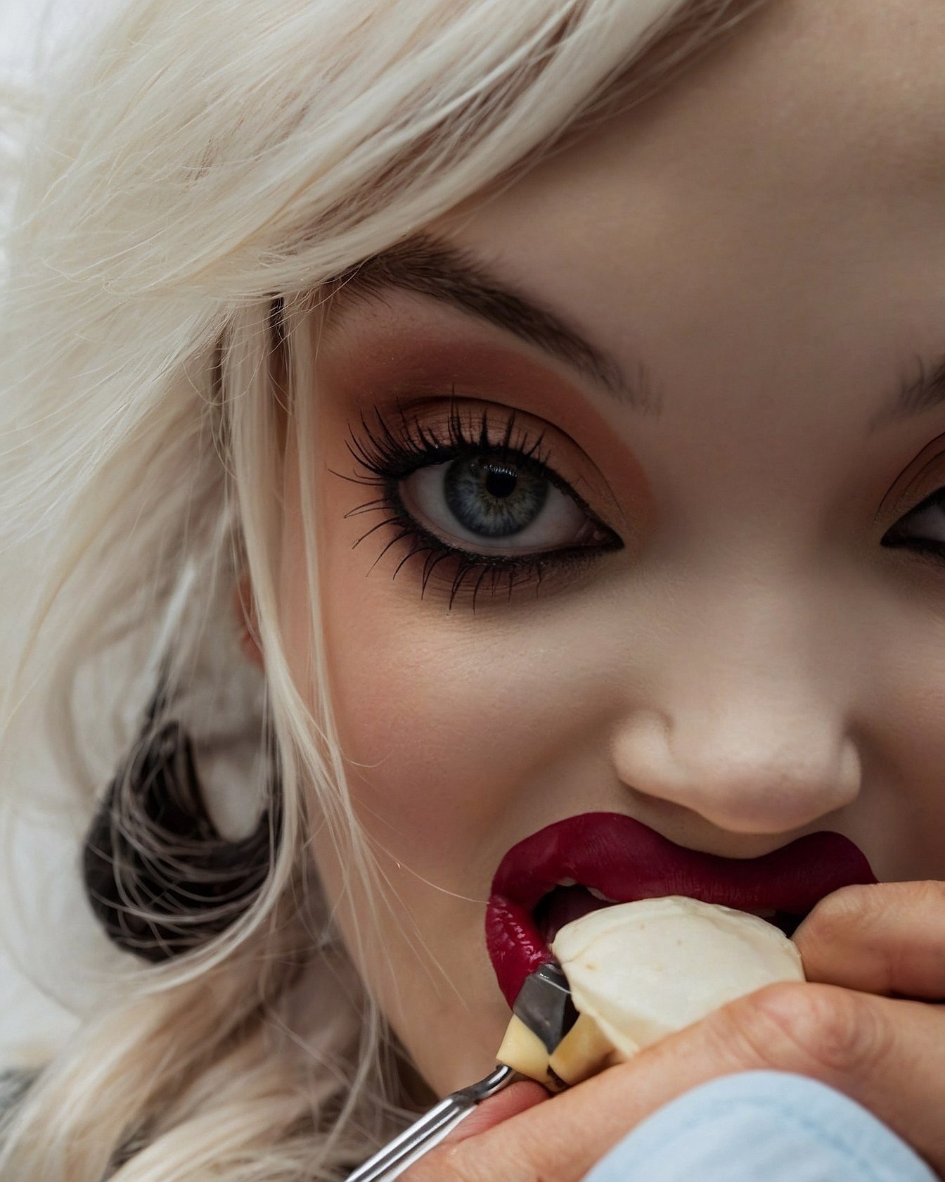 Dramatic Eye Makeup and Bold Lip Color