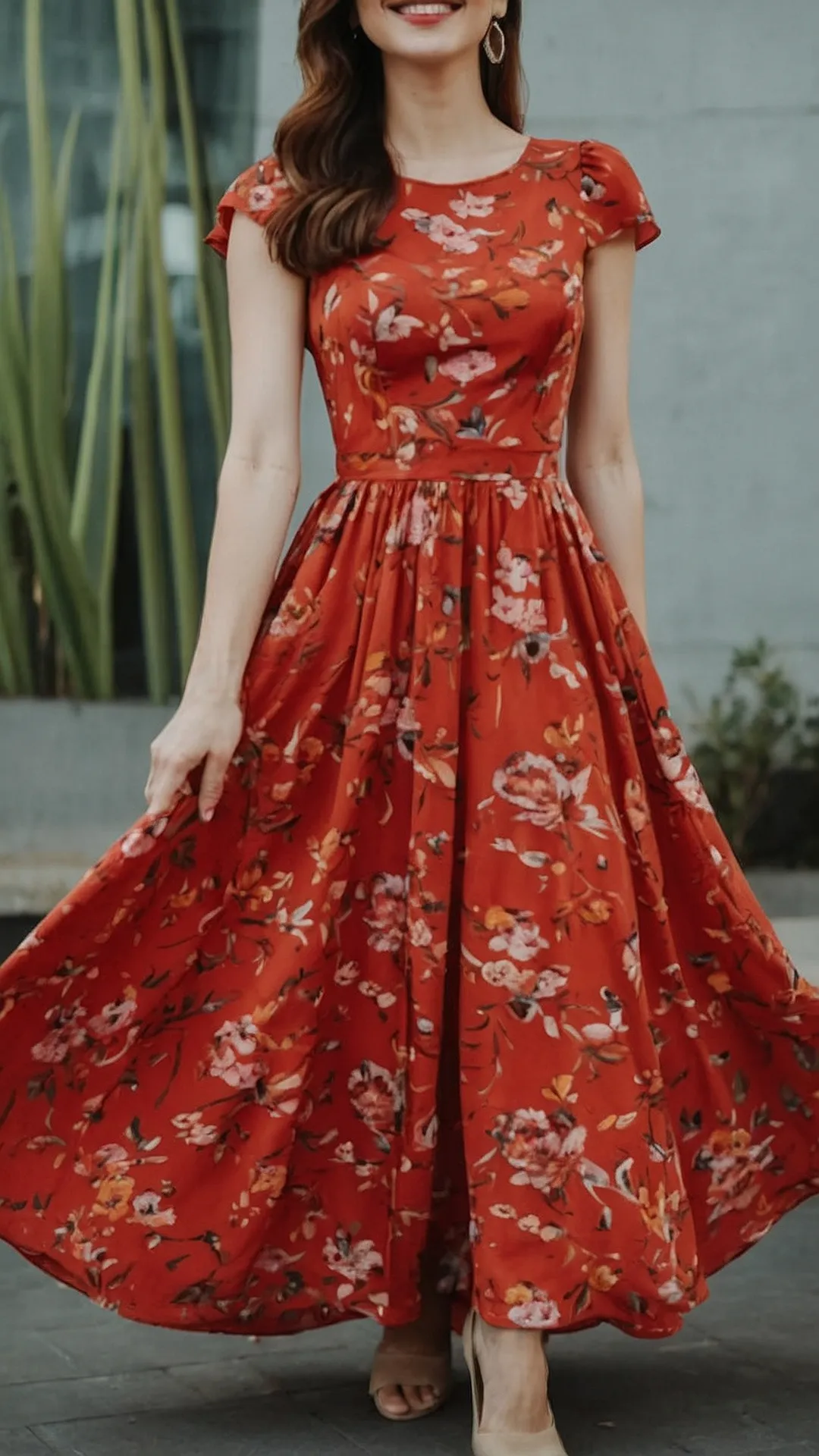 Red Hot Floral: The Maxi Dress That's Ready to Bloom!