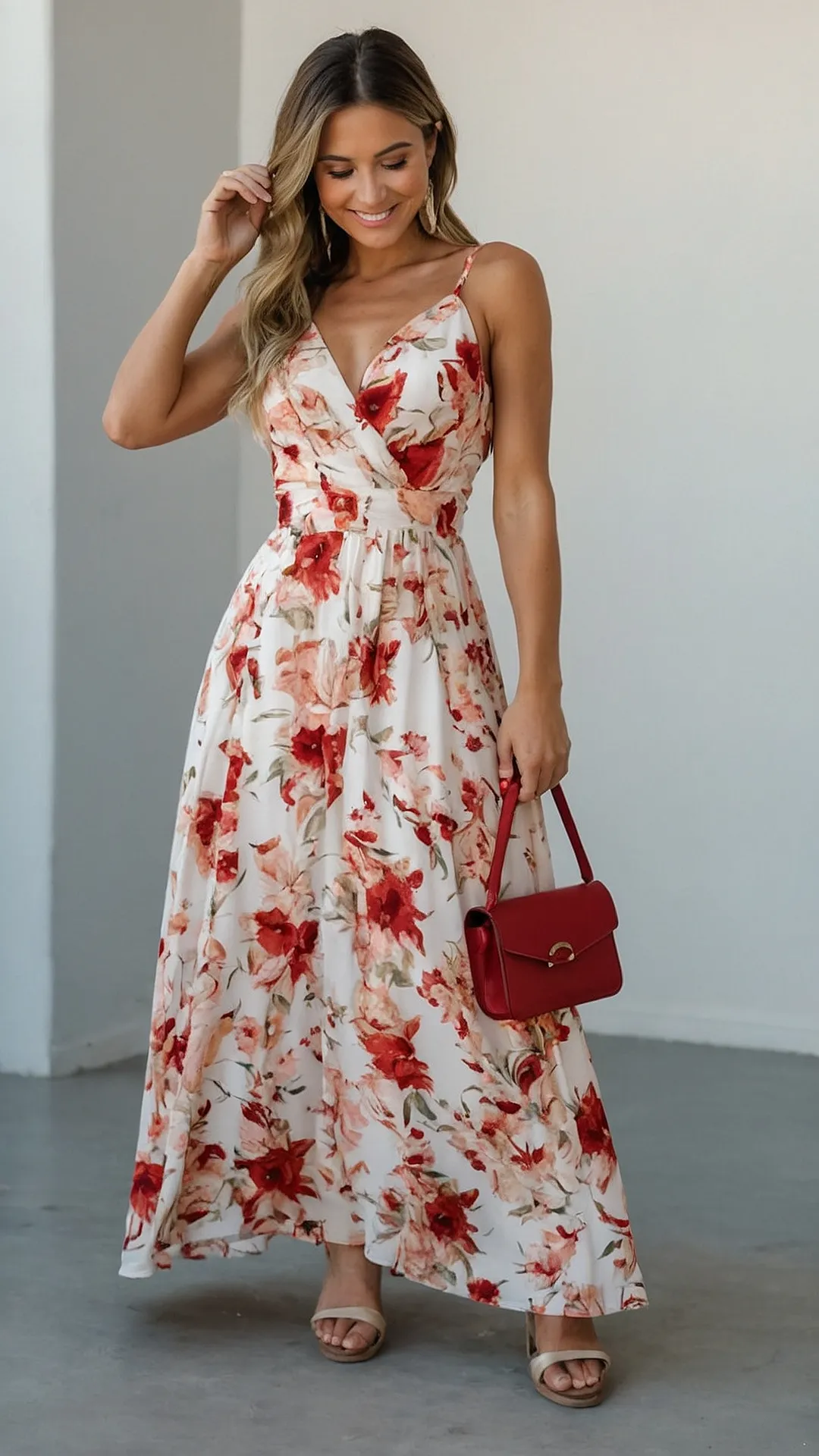 Red Hot Floral:  The Maxi Dress That's Blooming With Style!