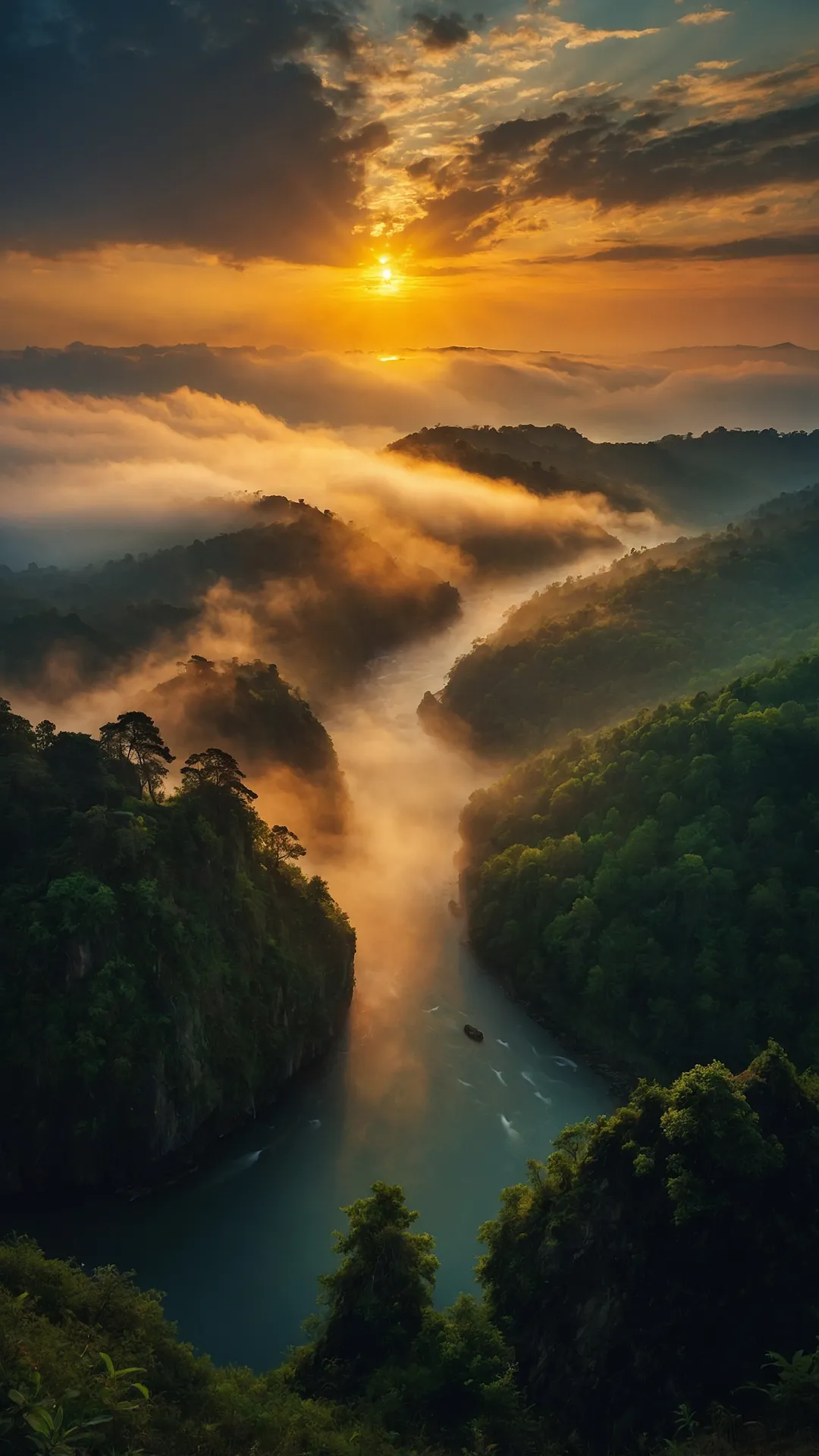 Misty Peaks Dawn