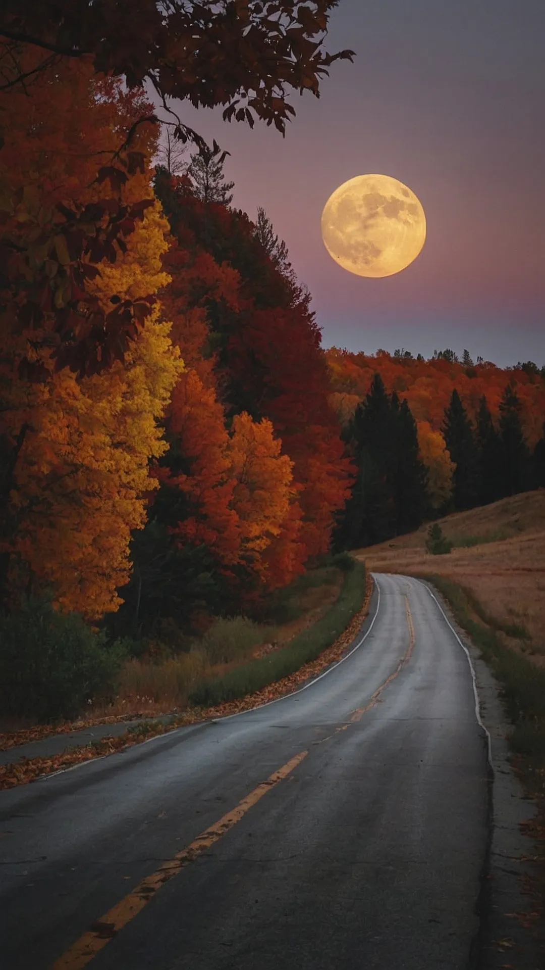 Moonlit Fall Drive