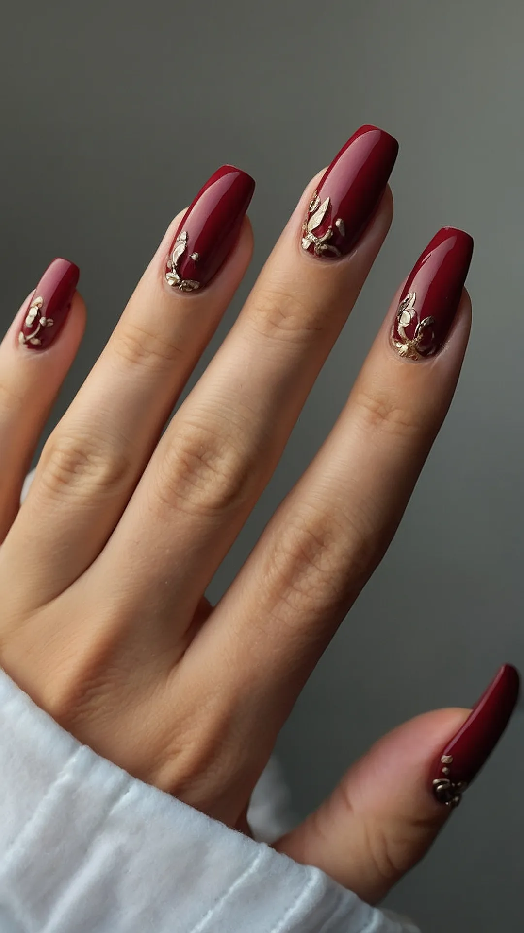 Gold-Kissed Burgundy