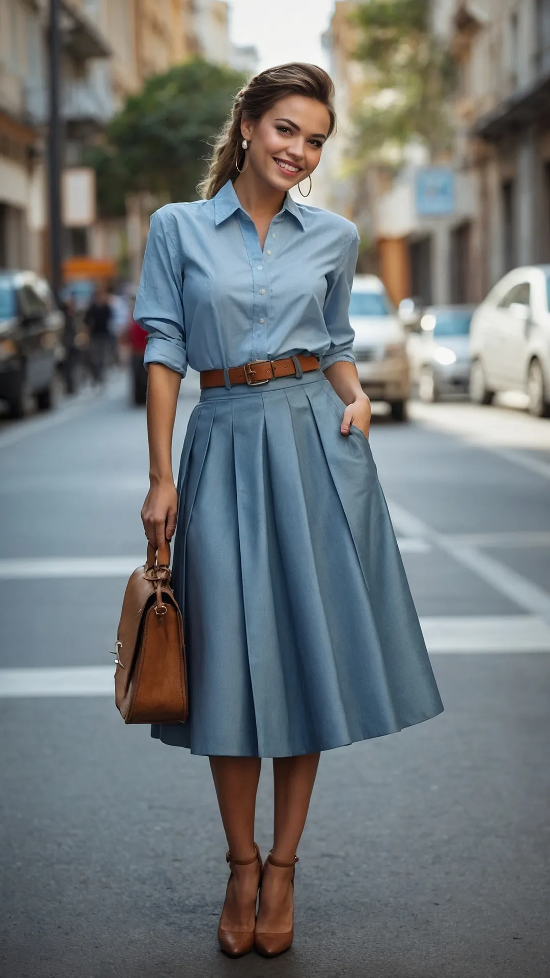 Effortless Blue Skirt Energy