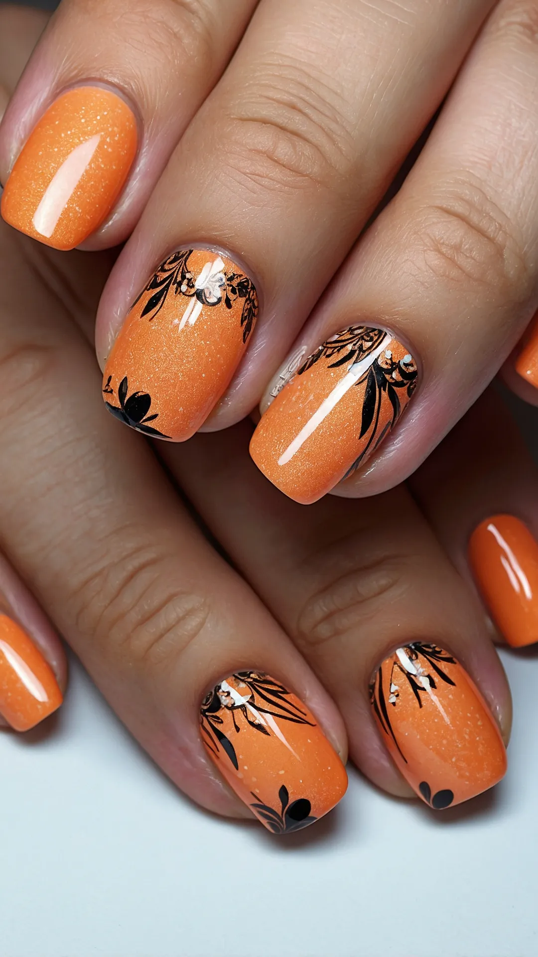 Joyful Orange Nails