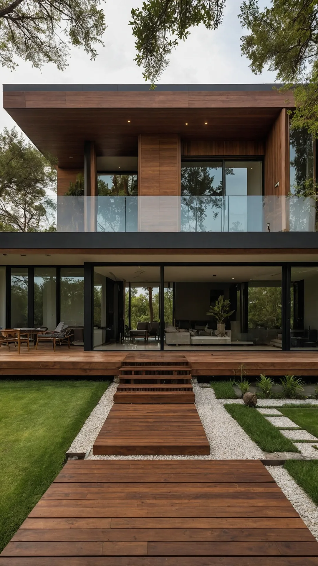 <p>Wowza, check out this place! This modern villa design looks less like a cozy home and more like a super-cool, slightly intimidating box made of concrete and, like, a million windows. You could probably see the ocean *and* your awkward dance moves from pretty much anywhere inside. It's all sharp lines and clean finishes, which is totally the 'modern' vibe, but honestly, just thinking about cleaning all that glass gives me a headache. You'd need a professional squeegee squad on standby 24/7, or maybe just tell the birds to aim somewhere else.</p><p>Then there's the outside. That sunken seating area surrounded by rocks looks epic for parties, but woe betide anyone who trips getting in – it's like a stylish trap! And the pool area? Totally sleek. This modern villa design is all about looking effortlessly cool, but it probably requires *effort* to keep it looking that way. Like, is there a rule book for how you're allowed to sit on that perfectly arranged outdoor furniture? Probably. It's the kind of place where you'd feel fancy, but maybe also worried you'd accidentally smudge something important.</p><figure class=