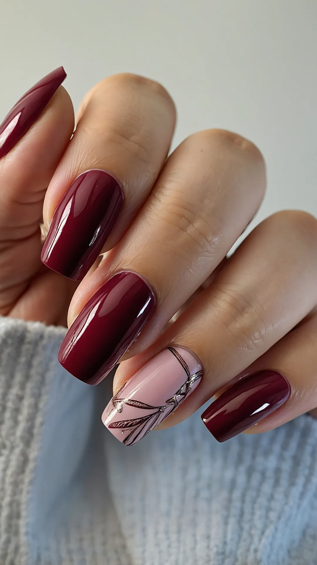 Nail Slay in Maroon