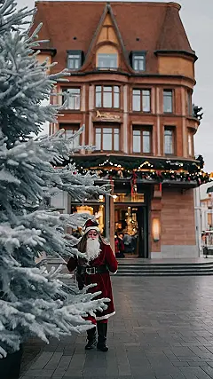 Snowy Street, Festive Lights