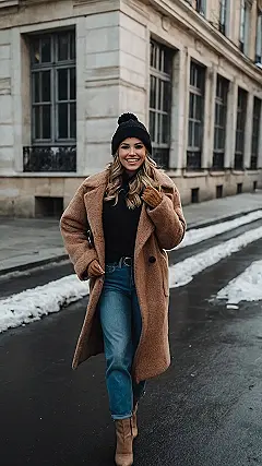 Here’s a catchy title and two paragraphs suitable for a grade 9 student, based on the image and keyword “cold winter outfits”: