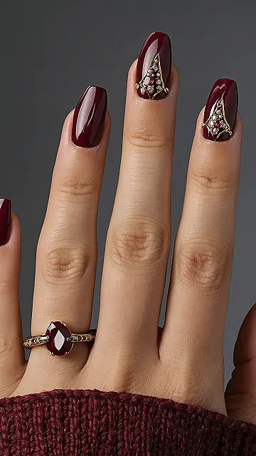 Chic Crimson Nails
