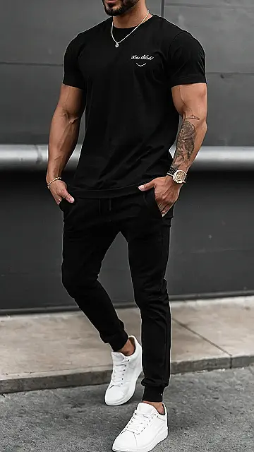 Black is the New Black:  Men’s T-Shirt Outfit: