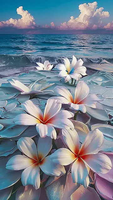 Flowers on the Beach: A Sea of Petals