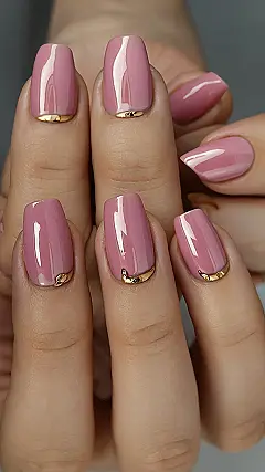 Fall Pink Nail: Gold-y Goodness!
